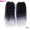 14 "Jerry Curly Pactles Hair Ombre Synthetic Ombre Weave Extensões para mulheres resistentes ao calor 2pcs/pack expo City 220610