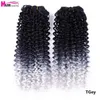 14 "Jerry Curly Bundles合成髪のオンブル織り女性用耐熱性2pcs/pack expo City 220610