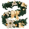 Pingente de Natal de 1,8 m de comprimento para a sala de estar Cozinha Rattan Green Green Gold Wreath Wreath Home Wall Hanging Decoration 201203