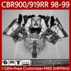 Honda CBR900RR CBR919RR CBR 99RR 900RR 98 99 Bodywork 127NO.147 CBR919 CBR900 RR CBR 900 919 RR CC 1998 1999 900CC 919CC 1998-1999 페어링 키트 회색 검정