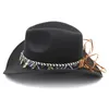 Berets Mistdawn 2022 Modna Western Cowboy Hat Cowgirl Capume Cap Sift Brim dla kobiet mężczyzn wielokolorowych Wstążki Rozmiar 56-58 cm BBHBERETS