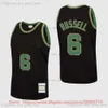 Özel Mitchell ve Ness 1962-63 Bill Basketbol 6 Russell Formaları Dikişli Beyaz Yeşil Retro Russell Efsanesi Vintage Forma Boyutu S-6XL Gençlik Erkek Kadın Etek
