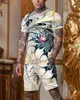 Men's Tracksuits Summer Men's T-shirt Male Casual Suit Simple Type Short Sleeve Shorts Outfit Oversized 3D Printing 2-piece SetMen's
