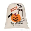 Nowa halloweenowa torba na cukierki Worek prezentowy lub sztuczka dynia nadrukowane płótno duże torby Halloween świąteczny festiwal na festiwal sznurka
