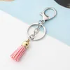 Boho Velvet Leather Tassel Women Keychain Bag Hangende hanger ornamenten Auto Key Chain Ring Holder Sieraden snuisterij