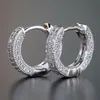 Hoop Huggie Silver Earrings 14k Yellow Gold MicroEncrusted Zircon For Women Charm Jewelry GiftHoop5329841