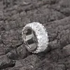 Hip Hop Ring 925 Sterling Silver Gold Gevulde Pave Mirco Diamond T CZ Betrokkenheid trouwringen voor vrouwelijke mannen geschenken