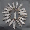 Arts et artisanat fil de cuivre d'or pierre naturelle charmes de cristal blanc guérison hexagonale pendentifs de point de reiki pour bijoux maki sports2010 dhrlk