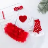 Zestaw ubrania dla dziewczynki Born Cotton Bodysuits spódnica tutu podgrzewacze nóg opaska na głowę 4PCS/SETS Ubrania dla niemowląt Prezenty urodzinowe 220509