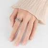 Cluster Rings Fashion Silver Color Zircon Round Bead Spinner Ring For Women Anti Stress Party Wedding Gift Anillo Jz269Cluster