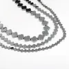 Perles d'espacement en pierre d'hématite noire en vrac, pour la fabrication de bijoux, bracelets, colliers, pierres précieuses plates, disque croisé