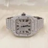 Orologio personalizzato da uomo Premium Vvs Iced Out con cornetta bianca con lunetta in moissanite e diamanti