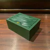 箱を見る緑の木製ボックススイスブランドパッケージングストレージディスプレイケースロゴ労働と証明書317y
