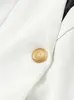 [EAM] Women White Contrast Color Big Size Blazer Lapel Long Sleeve Loose Fit Jacket Fashion Spring Autumn 1DE2307 220402