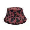 Vuxen Casual Bomull Bucket Hat Mjölk Leopard Skriv ut Fiskare Hatt Män Kvinnor Sun Hat Panama Cap Gorros G220418