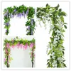Dekorative Blumenkränze, 2 x 2,1 m, künstliche Glyzinien-Rosen-Girlandenpflanzen 220823
