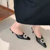 Sandalias elegantes de tacn medio para mujer zapatos fiesty 7cm Verano con cristal 220520
