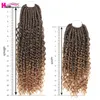 14-18inch女神フェイクロックかぎ針編みの髪の巻き毛の編組合成編組拡張拡張機能220610