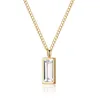 Pendant Necklaces Luxury Green Blue Crystal Necklace For Women 18 K Gold Color Stainless Steel Zirconia Jewelry 2022Pendant