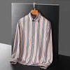 Camicie eleganti da uomo Camicia in cotone Oxford per uomo Manica lunga Casual Business a quadretti a righe Vestibilità regolare Moda uomo Chemise PocketMen