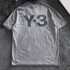 T-shirt casual Y3 a maniche corte da uomo e da donna, girocollo in cotone, stampa di lettere allentate, maglietta retrò grigio chiaro