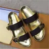 Designer Sandal Women Slides Bom Dia Flat Mule Slipper Patent Kvinnliga strandgummisoler Ladies Summer Flip FloShoe''e''Viuton '' WJR