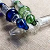 Rökning Handrör 3 färger borosilikat Nector Collector Mini Glass Bong med 14mm Titanium Quartz Ceramic Nail Oil Burner Dab Rigs Small Water Pipe NC Kit