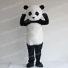 Halloween Panda Mascot Simulação de figurino de desenhos animados de caráters de caráter de caráter de adultos roupas de natal vestido de fantasia para homens para homens mulheres