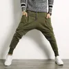 Designer Hip Hop Harem Pants Men Cotton Streetwear calças casuais calças de corredor sólidas bolso de bolso lateral massalas de moletom