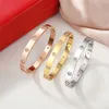 Personalised gold bangle diamond bracelets designer for women love charm screw bracelet silver titanium steel armband luxury jewelry Valentine's Day gift