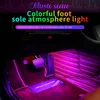 2 pçs led carro pé luz ambiente usb isqueiro backlight música controle app rgb auto interior atmosfera decorativa lamp2938290