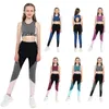 Enfants Filles Dancewear Gymnastique Ensembles Ballet Danse Tenues Patchwork Sport Débardeurs Leggings Pantalon Yoga Running Workout 220715