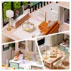 DIY Dollhouse Wooden Doll Houses Miniature Doll House Furniture Kit Casa Music Lead Toys for Children Birthday Gift L31
