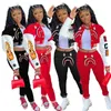 Designer Herfst Winter Vrouwen Kleding 2 Stuk Broek Set Mode Varsity Honkbal Uniform SuitsPatchwork Jas Outfits