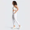 Femmes yoga out fit taille haute fil de course fort stretch solide imprimé licou gilet de fitness soutien-gorge et pantalon costumes sans couture leggings de levage des hanches survêtements