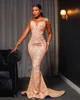 2022 Arabski Aso Ebi Ebi luksusowy syrena szampana sukienki na bal