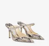 Nome Brand Lady Sandal Designer Shoes Bing Bing 65mm Bombas de couro genu￭no com correia de cinta de cristal Slip Slipper 35-43 Caixa