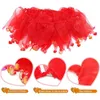 Dog Apparel Po Props Breathable Pet Dogs Gauze Princess Dress Headband Set SuppliesDog DogDog