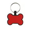 Creative Bone-Shaped Dog Tag Keychains DIY Food Grade Silicone Pet ID Card PET-taggar Keyring KeyChain SN4773