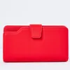 Portefeuilles Portefeuille Femme PU Cuir Embrayage Bourse Rouge 3Fold Femmes Fermeture Éclair Sangle Sac D'argent Pièce Pour IPhone