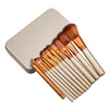 N3 12 stks/set make -up borstel professionele cosmetische gezichtsborstelset metalen doos gezichtspoederborstels