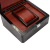Obserwuj skrzynki luksusowe czarne pojedyncze gniew drewniane skrzynki z pudełko na pudełko na biżuterię podróżną 17x15x10cm