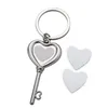 Warmteoverdracht hartvormige sleutel hangersfeest voorstander van diy sleutelhanger sublimatie blanco metalen sleutelhangers decoratieve sleutelhanging