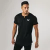 Muscleguys Muscleguys Muscleguys Camisa de manga curta Homens de algodão de algodão de algodão Caso de ginástica fitness fitness bodybuilding t masculino Slim Tees Topsmen's Men's Menmen's