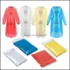 Imperméables Ménage Divers Maison Jardin Jetable Adt Imperméable D'urgence Couleur Aléatoire Poncho Randonnée Cam Hood Moto Pluie Dhnbm