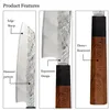 YUZI keukenmessen 6 stks set Gesmeed Chef Japanse Kiritsuke Mes Vlees Cleaver Snijden Utility Koken Tool