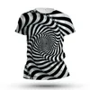 Herr t-shirts unisex t-shirt pläd optisk illusion grafisk design daglig sport 3d tryckning casual mode kort ärm svart