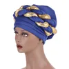 Etnische kleding 2022Muslim tulband Bonnet Wrap Head Scarf Hijab hoed vrouw binnenkappen tweekleurige lovertjes lovertjes headscarf fashion prom hoofdband hatet