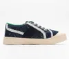 Children 1977 Tennis sneaker Green red Italy Designer Girls Boys Sports Leisure Shoes vintage feel Blue and ivory washed organic jacquard denim