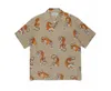 오리지널 신제품 Wacko Maria Tim Lehi 22SS AOP Tiger Cuban Collar Short Sleeve Shirt